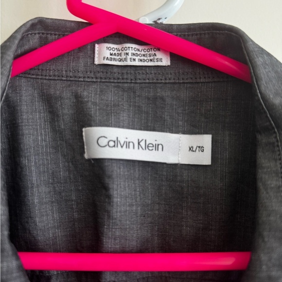 Calvin Klein Men's Charcoal Gray Shirt XL Gently Used - Picture 3 of 8